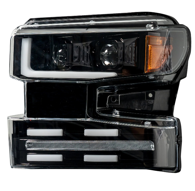 Chevy Silverado 19-21 1500 (4th Gen) Projector Headlights OLED Halos, DRL Smoked/Black - Open Box