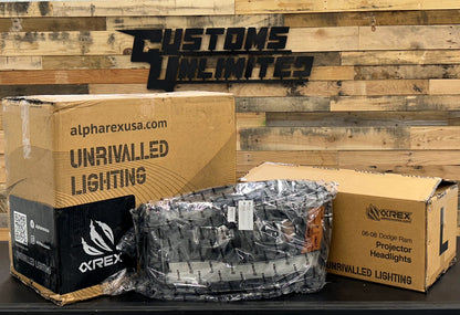 06-08 Dodge Ram PRO-Series Halogen Projector Headlights Black - Open Box