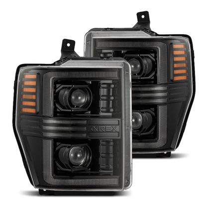 08-10 Ford Super Duty/Excursion PRO-Series Halogen Projector Headlights Alpha-Black - OPEN BOX