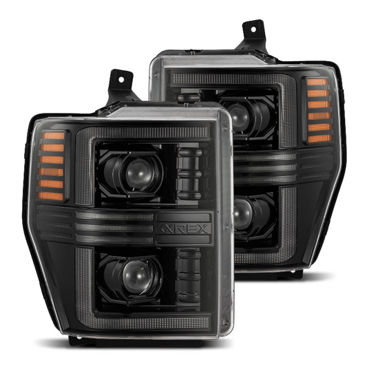 08-10 Ford Super Duty/Excursion PRO-Series Halogen Projector Headlights Alpha-Black - OPEN BOX